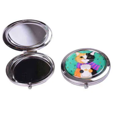 Toptan Kedi Temalı Myros Metal Yuvarlak Ayna 70x11 mm - 5