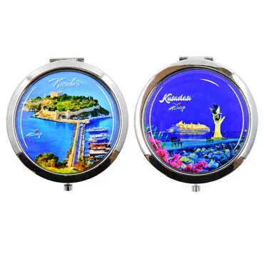 Kusadasi Themed Customised Metal Epoxy Travel Make Up Compact Mirror 70x11 mm - 4