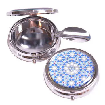 Tile Pattern Themed Customised Metal Epoxy Travel Pocket Ashtray 50x15 mm - 4