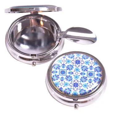 Tile Pattern Themed Customised Metal Epoxy Travel Pocket Ashtray 50x15 mm - 5