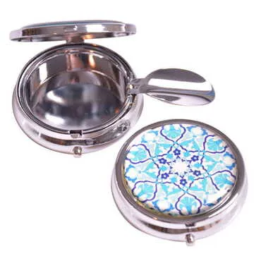 Tile Pattern Themed Customised Metal Epoxy Travel Pocket Ashtray 50x15 mm - 7
