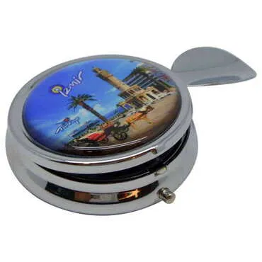 Toptan İzmir Temalı Myros Metal Cep Küllük 50x15 mm - 4