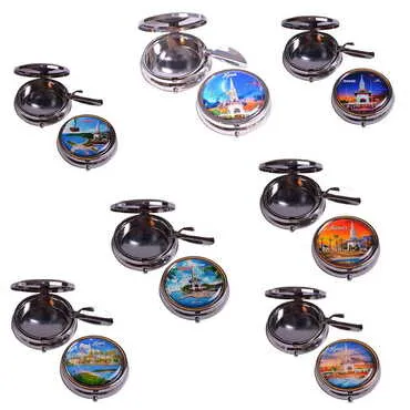 Toptan Kemer Temalı Myros Metal Cep Küllük 50x15 mm - 2