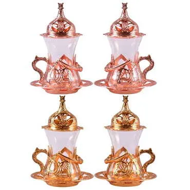 Toptan 2'li̇ Lüx Zamak Çay Bardaği  - 3