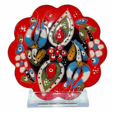 Toptan Kazima Kabartma Çini Bardakaltı - 4