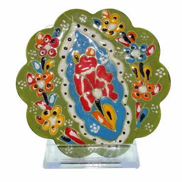 Toptan Kazima Kabartma Çini Bardakaltı - 8