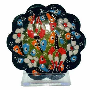 Toptan Kazima Kabartma Çini Bardakaltı - 9