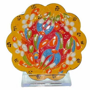 Toptan Kazima Kabartma Çini Bardakaltı - 10