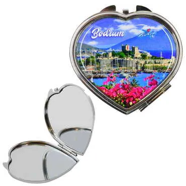 Toptan Bodrum Temalı Myros Metal Kalp Ayna 70x65x8 mm - 5