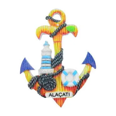 Alacati Themed Polyester UV Printed Stoned And Nacrous Fridge Magnet - 3