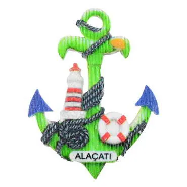 Alacati Themed Polyester UV Printed Stoned And Nacrous Fridge Magnet - 5