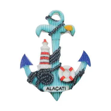 Alacati Themed Polyester UV Printed Stoned And Nacrous Fridge Magnet - 7