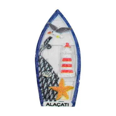 Alacati Themed Polyester UV Printed Stoned And Nacrous Fridge Magnet - 9