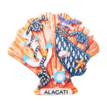 Alacati Themed Polyester UV Printed Stoned And Nacrous Fridge Magnet - 10