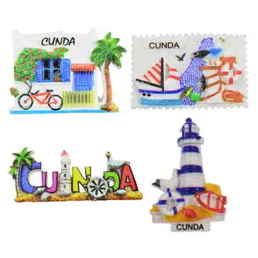 Cunda Themed Polyester UV Printed Stoned And Nacrous Fridge Magnet - 2