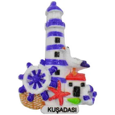 Kusadasi Themed Polyester UV Printed Stoned And Nacrous Fridge Magnet - 7
