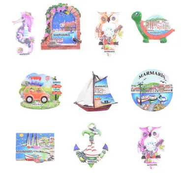Toptan Marmaris Temalı Polyester Uv Baskılı Magnet - 2
