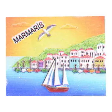 Toptan Marmaris Temalı Polyester Uv Baskılı Magnet - 10