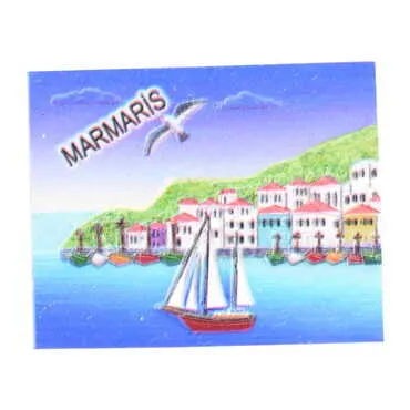 Toptan Marmaris Temalı Polyester Uv Baskılı Magnet - 20