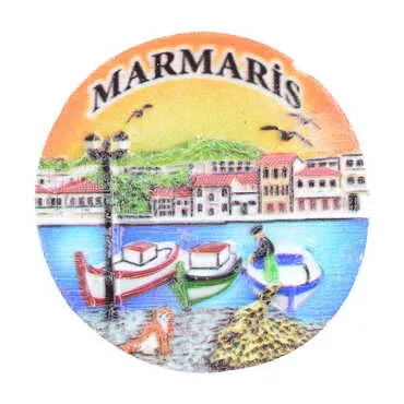 Toptan Marmaris Temalı Polyester Uv Baskılı Magnet - 43