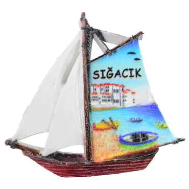 Sığacık Themed Polyester UV Printed Stoned And Nacrous Fridge Magnet - 5