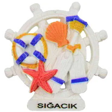 Sığacık Themed Polyester UV Printed Stoned And Nacrous Fridge Magnet - 7