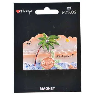 Fethiye Themed Polyester Backing Carded Stoned And Nacrous Fridge Magnet - 3