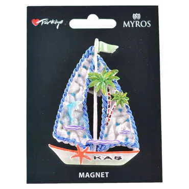 Kas Themed Polyester Backing Carded Stoned And Nacrous Fridge Magnet - 4