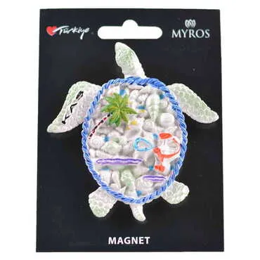 Kas Themed Polyester Backing Carded Stoned And Nacrous Fridge Magnet - 10