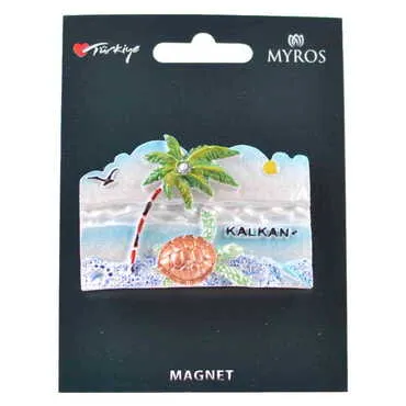 Kalkan Themed Polyester Backing Carded Stoned And Nacrous Fridge Magnet - 11