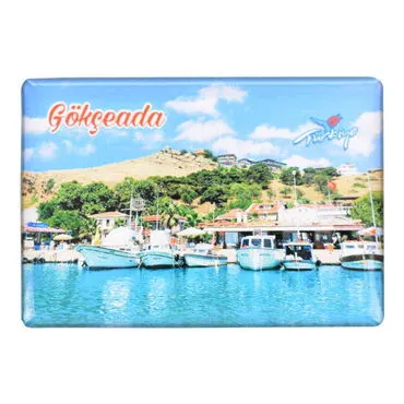 Wholesale Gökçeada Themed Myros Rectangle Refrigerator Magnet 80x55 mm