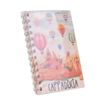 Wholesale Cappadocia Themed Wooden Cover Notebook 90x140 mm - Standart - 2