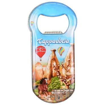 Wholesale Cappadocia Themed Myros Metal Classic Bottle Opener Refrigerator Magnet 90x45 mm