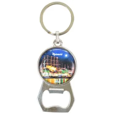 Wholesale Marmaris Themed Myros Metal Bottle Opener Keychain 35x120 mm