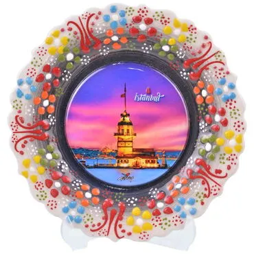 Toptan İstanbul Temalı Çini Myros Resim Tabak 30 cm