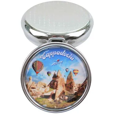 Wholesale Cappadocia Themed Myros Round Pill Box 50x15 mm - 2