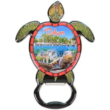 Wholesale Dalyan Themed Myros Metal Turtle Bottle Opener Refrigerator Magnet 103x75 mm