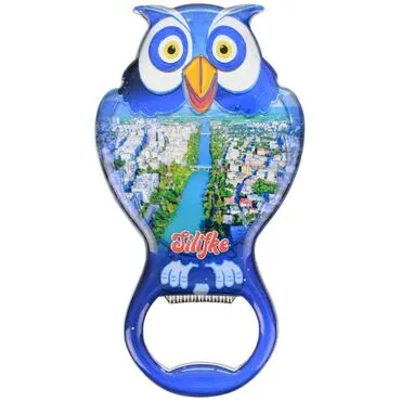 Wholesale Silifke Themed Myros Metal Owl Bottle Opener Refrigerator Magnet 88x47 mm