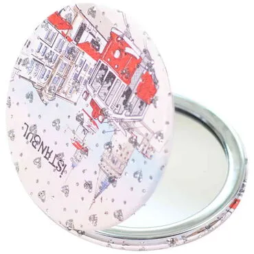 Wholesale Istanbul Themed Myros Round Customized PU Mirror 72x11 mm - 2
