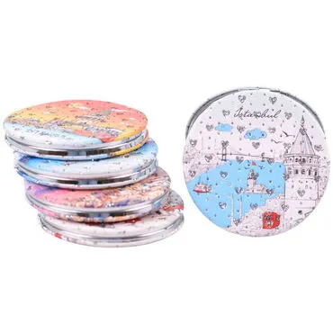 Wholesale Istanbul Themed Myros Round Customized PU Mirror 72x11 mm - 3