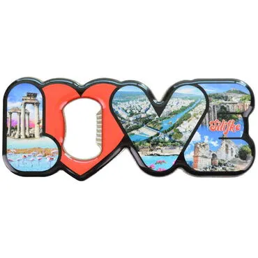 Toptan Silifke Temalı Myros Metal Love Açacak Magnet 114x47 mm