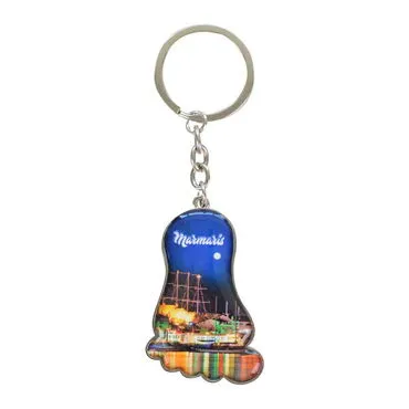 Wholesale Marmaris Themed Myros Metal Rectangle Keychain 32x88 mm