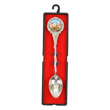 Wholesale Cappadocia Themed Myros Metal Souvenir Spoon 25x130 mm