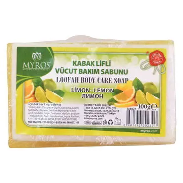 Toptan 100 Gr.d.dörtgen Li̇mon Esansli Kabak Li̇fli̇ Vücut Bakim Sabunu 