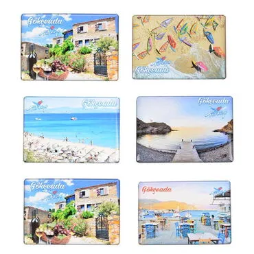 Wholesale Gökçeada Themed Myros Rectangle Refrigerator Magnet 80x55 mm - 2