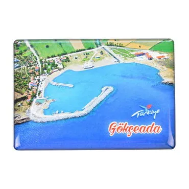 Wholesale Gökçeada Themed Myros Rectangle Refrigerator Magnet 80x55 mm - 5