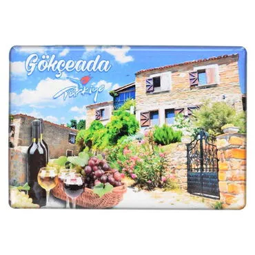 Wholesale Gökçeada Themed Myros Rectangle Refrigerator Magnet 80x55 mm - 13