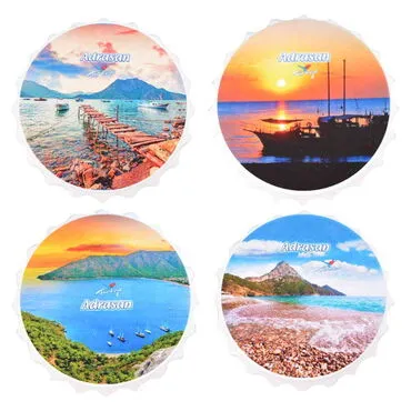 Wholesale Adrasan Themed UV Printed Bottle Opener Refrigerator Magnet 63x15 mm - 3