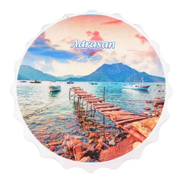 Wholesale Adrasan Themed UV Printed Bottle Opener Refrigerator Magnet 63x15 mm - 4