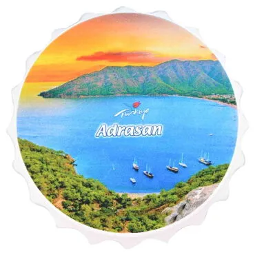 Wholesale Adrasan Themed UV Printed Bottle Opener Refrigerator Magnet 63x15 mm - 6